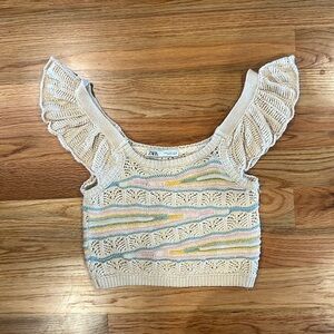 Zara Cropped Crochet Tank